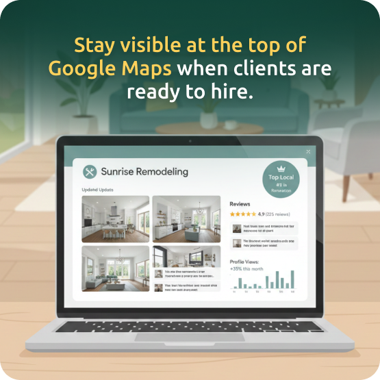 Ranking home remodeling businesses on Google Maps through active GBP management